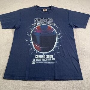 Vintage NASCAR Winston Cup Series Shirt‎ Mens Large Blue Racing 1997 90s USA